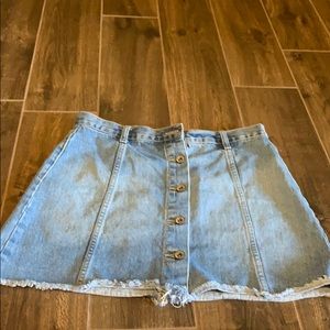 Jean button down mini skirt
